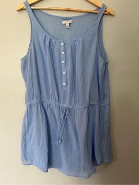 J. Crew Cotton Gauze Swim Cover Up, Tank Dress, Light Blue, size XL, 100% Cotton
